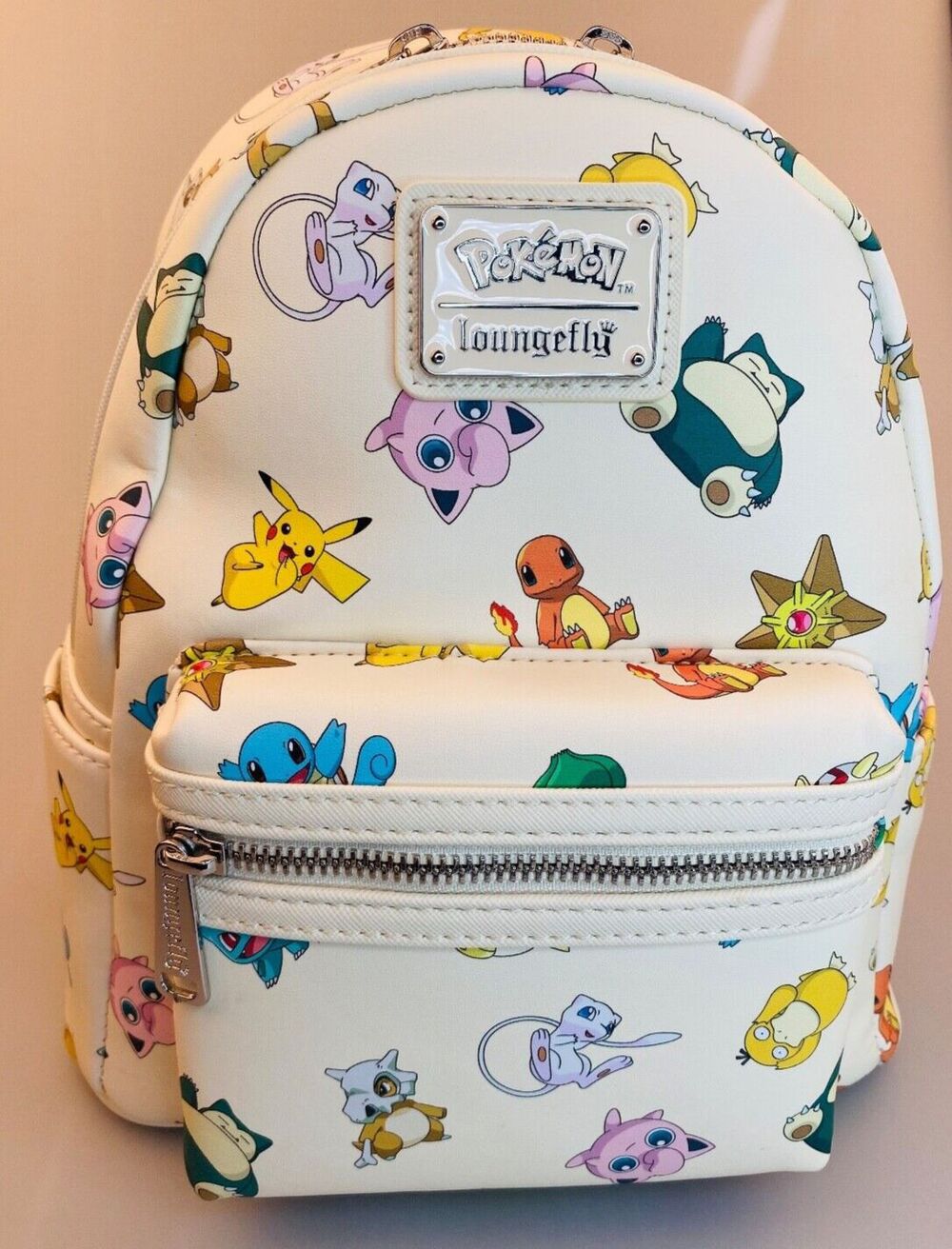HTF Loungefly Pokemon Gen 1 Starters AOP Cream Classic Mini Backpack Bag NWT